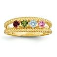 thumbnail image 2 of 14K Yellow Gold Ring Band Family & Mother's Customize Stones Round, Size 5, 2 of 4