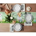 thumbnail image 3 of Easter Spring Rabbit Green Wood Grain Table Runner Wedding Decors for Dining Table Decoration Table Cover, 3 of 5