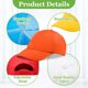 thumbnail image 3 of Gorras de béisbol IJRPLM pack de 10 para niños 50‑54 cm DIY, 3 of 7
