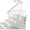 thumbnail image 5 of KFFKFF Outdoor Handrails for 3-4 Steps, Sturdy Carbon Steel Stair Rail Kit with Installation Accessories, Supportive Rails for Seniors for Concrete Steps, Porches & Decks, White Vintage Arch Design, 5 of 9