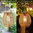 thumbnail image 5 of Solar Wicker Lanterns Outdoor Waterproof 2-Pack, Hanging Rattan Lights for Patio, Decorative Boho Solar Lights for Garden, Yard, Porch and Pathway, 5 of 7