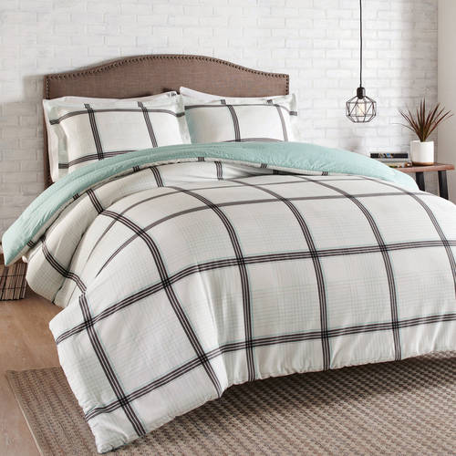 Better Homes & Gardens King Modern Plaid Comforter Set, 3 Piece