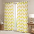 thumbnail image 2 of Feelyou Abstract Black Out Curtains, Stripe Waves Yellow Curtains Pack of 2 (42x63 Each), 2 of 6