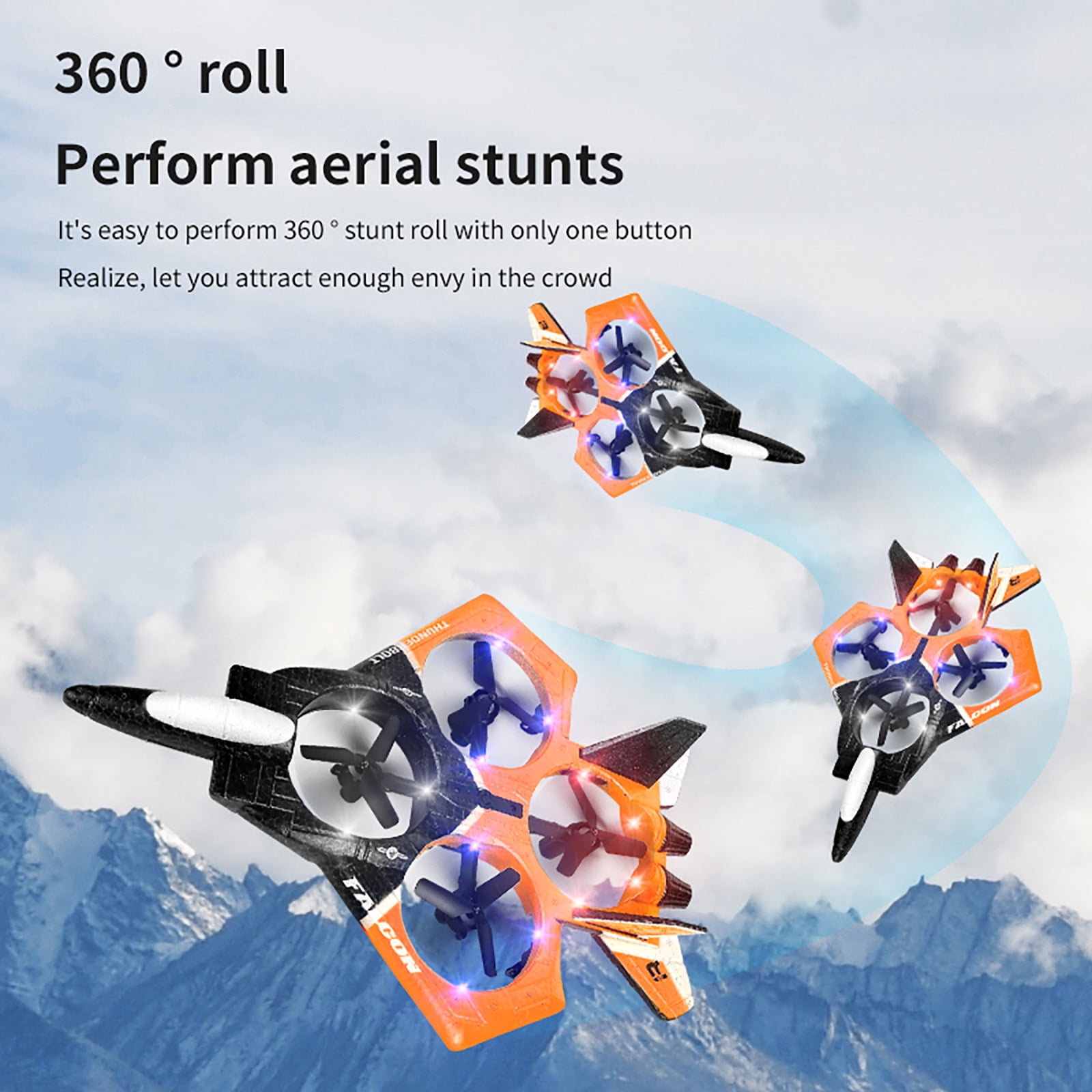 Gmdisc RC Planes for Kids 2.4GHZ Remote Control Foam Airplanes 360° Flip Fighter Jet Toy RC Airplane for Beginners Boy Toys 5-7 8 9 10 11 Year Old Boy Gifts