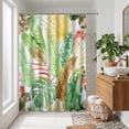 thumbnail image 3 of Dznils Tropical Leaf Shower Curtain, Boho Green Palm Leaves Bathroom Shower Curtains, Waterproof Fabric Machine Washable with 12 Hooks, 72" x 72", 3 of 8