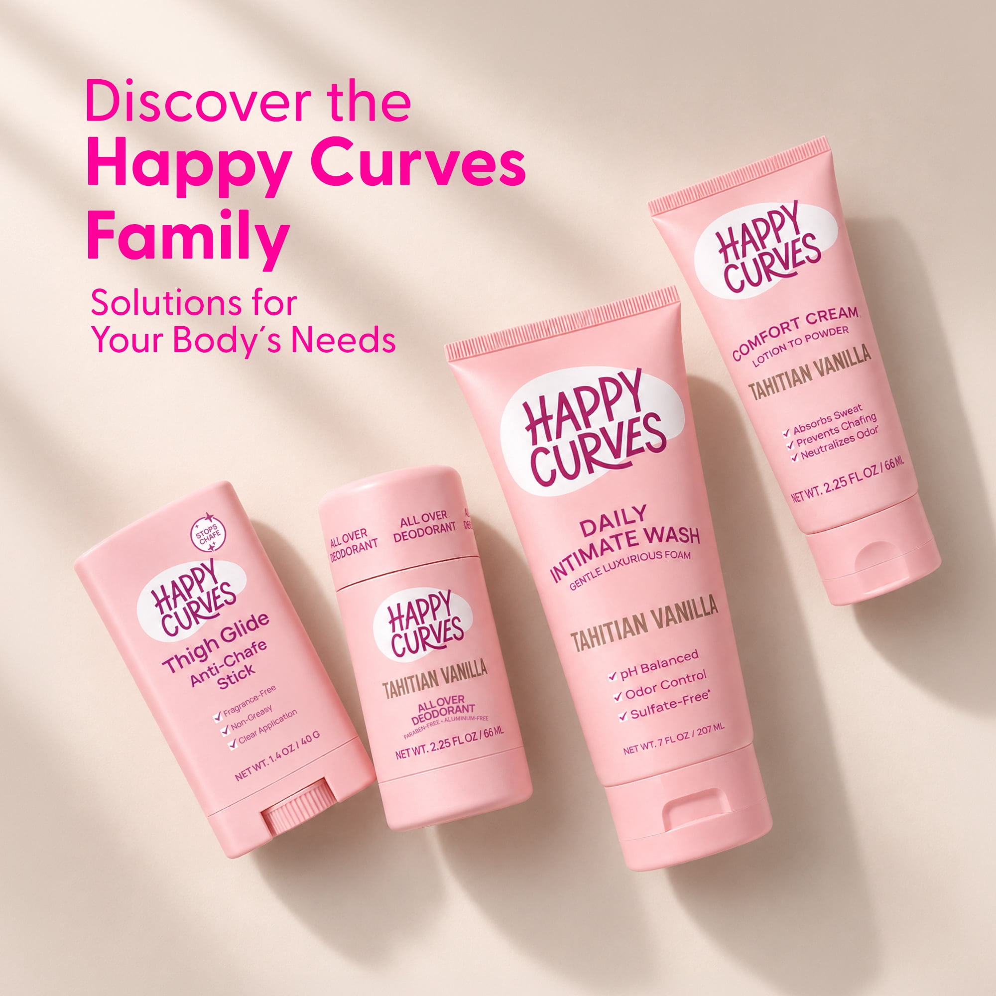Happy Curves Feminine Intimate Wash, Tahitian Vanilla, 7 fl oz