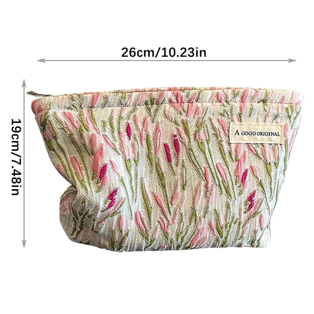 TIMIFIS Travel Storage Fresh Floral Cosmetic Bag Travel Portable Storage Large Capacity Canvas Cosmetic Bag Storage Trunks & Bag