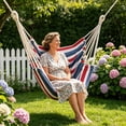 thumbnail image 4 of YingYouFu Hanging Hammock Chair with Rope, Macrame Cotton Swing Seat for Outdoor Patio Deck Porch, Indoor Bedroom Balcony Relaxing Swing Chair, 4 of 6