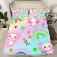 thumbnail image 2 of Erosebridal Pink Axolotl Bed Sheets Set Twin Size, Kawaii Sealife Bedding Twin Size, Mermaid Scales Sheet Set Twin, Ultra Soft Bedroom Decorative, 3pcs, 2 of 7