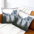 thumbnail image 2 of Foggy Tree Throw Pillow Covers Set of 2, Misty Forest Mountain Decorative Pillowcases 18x18 Inches, Nature Soft Cushion Cover with Hidden Zipper for Home Bedroom Car Decor, 2 of 5