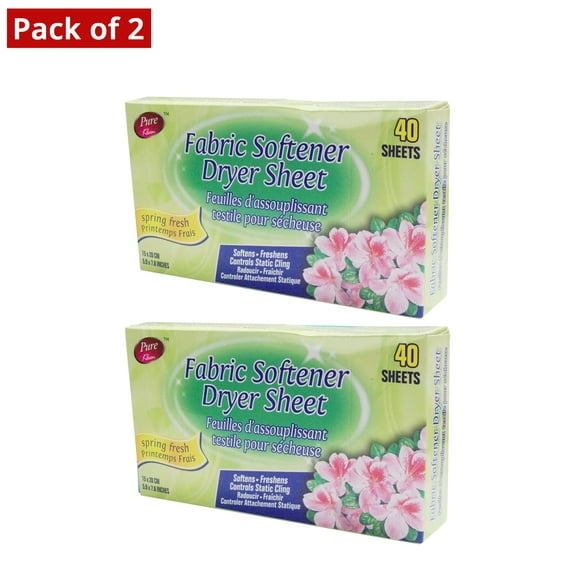 Pure Kleen Tissu Adoucissant Feuille-Ressort Frais 40 Pk Pack de 2