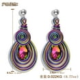 thumbnail image 2 of Yoyauz Bohemian Bohemian Teardrop Drop Earrings Women's – Delicate – Handmade Tinsel Wrapped In Coloured Faceted Glass, 2 of 2