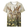 thumbnail image 2 of Xuety Womens Plus Size Easter Tops Bunny Graphic Tee Summer Casual Short Sleeve Tops Happy Easter Tshirt Peeps Tops, 2 of 4