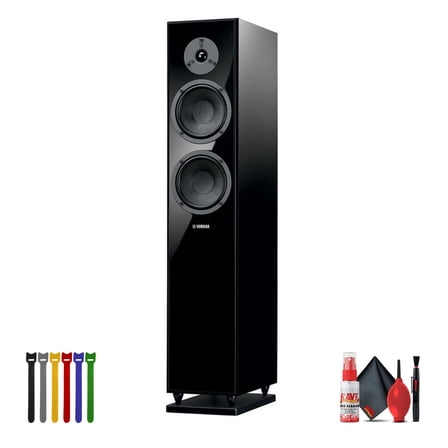 Yamaha NS-F150PN Floorstanding Speaker, Dual 6.5" Woofers, 1" Soft Dome Tweeter, High-Fidelity 2-Way Tower Speaker, Gold-Plated Terminals, Piano Black Finish (Single)