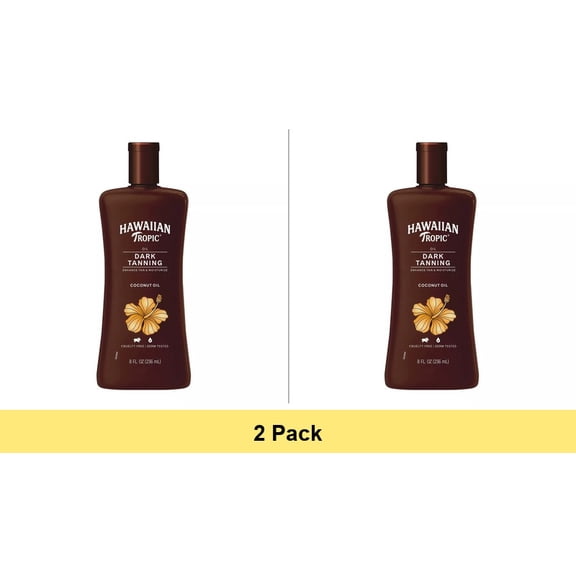 Hawaiian Exotic Island Botanicals Tropic Dark Tanning Sun Care Moisturizing Oil, 8 oz - 2 Pack
