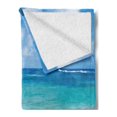 thumbnail image 2 of Birthday Soft Flannel Fleece Blanket, Happy Birthday Celebration on Sandy Beach with Party Hat Presents Ocean, Cozy Plush for Indoor and Outdoor Use, 50" x 70", Blue Pale Brown Pink, by Ambesonne, 2 of 5