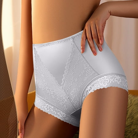 Sale Ends Tonight: Women Cotton Panties  Pack de Bragas para Mujer  Women s Fashion Solid Briefs Comfortable High Waist Lace Underwear Women Sexy Panties SOPATENOR Gray XL