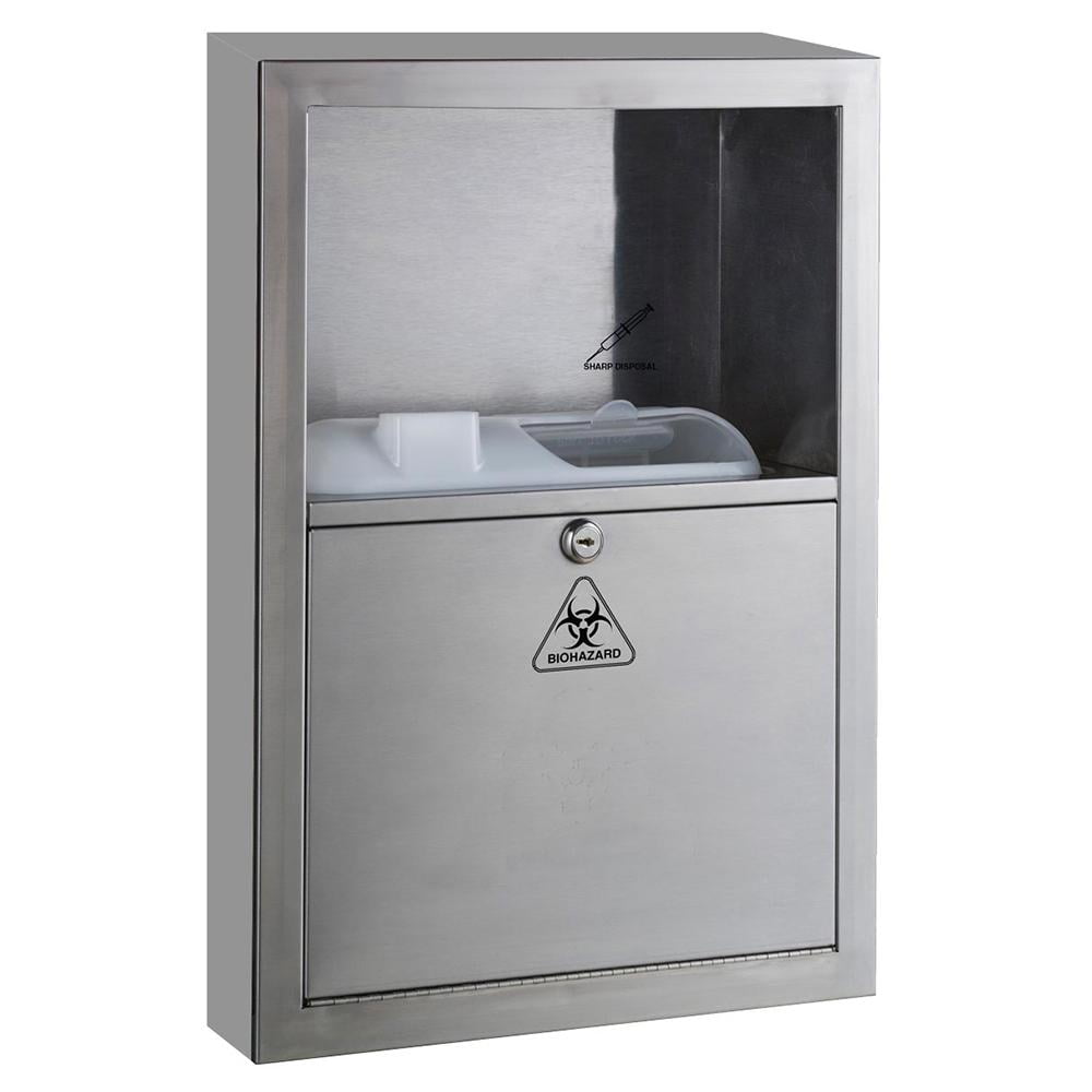 Bobrick B350169 Sharps Disposal 1.35 Gal. Surface Mounted - Satin
