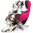 thumbnail image 2 of Cowhide Print and Sherpa Plush Throw Blanket, Brown, 2 of 5