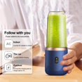 thumbnail image 3 of 400ml 6 Blades Juicer USB Rechargeable Food Mixer Travel Cup Extractor Blue, 3 of 8