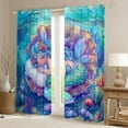 thumbnail image 2 of Homewish Cute Cartoon Mermaid Black Out Curtains,Oceean Animal Curtains Pack of 2 (42x63 Each),Watercolor Sealife Coral Bedroom Curtains For Girls,Breathable Home Decor, 2 of 6
