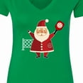 thumbnail image 4 of Inktastic Christmas Pickleball Santa Women's V-Neck T-Shirt, 4 of 5