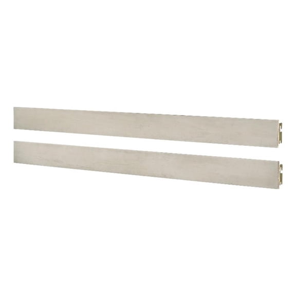 Pemberly Row Wood Transitional Full Bed Rails in Rustic White