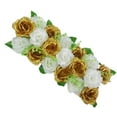 thumbnail image 3 of Chemin de Table Panneau de Fleurs Roses pour Mariage Route Citation Fleurs Mariage Doré et Blanc, 3 of 7