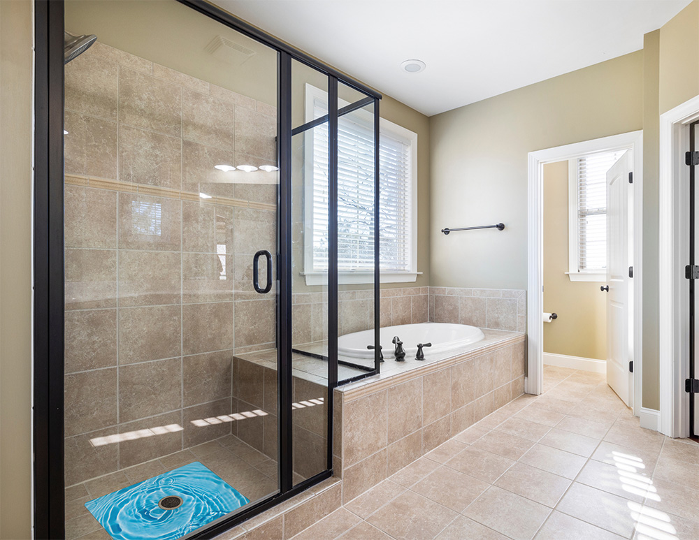 Kahuna Grip™ Non-Slip Bath & Shower Mat - Water Drop (26x32 w/6" Center Drain Hole)