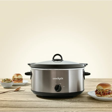 Crock-Pot - 6-Quart Manual Slow Cooker - Black Stainless Steel