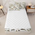 thumbnail image 4 of Manfei Vintage Fishing Zipper Queen Comforter Set with Fitted Sheet and 2 Pillowcases, Freshwater Fish Zipper Bedding Set, White Beige, Reversible, 4-Piece, 4 of 7