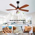 thumbnail image 3 of Eowynic 52" Farmhouse Ceiling Fan with Dimmable LED Light and Remote Control, 5 Solid Wood Blades, Revwesible DC Motor, 3 of 13