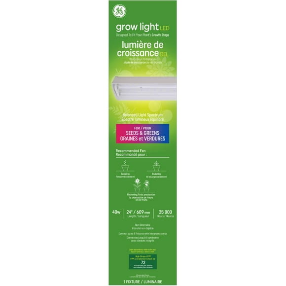 Balanced Spectrum 24" LED Grow Light Fixture - 40 W