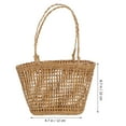 thumbnail image 6 of Monyance Straw Woven Basket 1pc Simple Style Straw Woven Craft Basket Flower Basket Desktop Basket Decor(8.66X4.72X2.36Inches), 6 of 10
