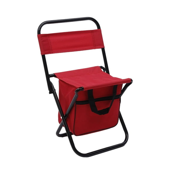 SHENGXINY Camping Folding Chair Clearance Fishing Chair With Storage Bag ,Outdoor Folding Chair Compact Fishing Stool Portable Camping Stool Backpack Chair With Oxford Cloth Red