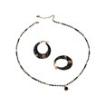 thumbnail image 1 of Collier Boucles d'Oreilles en Zircon Noir pour Femmes Ensemble P2K6, 1 of 6