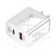 thumbnail image 4 of Cateissary de teléfono de 20 W, pared AC100-240V QC3.0, adaptador de corriente de carga para teléfono inteligente, tableta de viaje, carga MP4, Enchufe estadounidense blanco plano 5Conjunto, 4 of 6