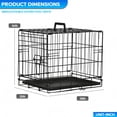 thumbnail image 7 of Dog Crate For Small Dogs 18 Inch Folding Metal Wire Pet Cage Single Door W/divider Panel Indoor Outdoor Kennel Leak-proof Plastic Tray Black, 7 of 7