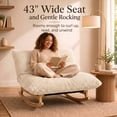 thumbnail image 4 of OMNIBERG 57"‌ Oversized Chaise Rocking Lounge Chair with Solid Wood Base, Plush Corduroy Beanbag Rocking Sofa Chair, Cozy Cloud Accent Chair Lounger for Bedroom Living Room, Beige, 4 of 8