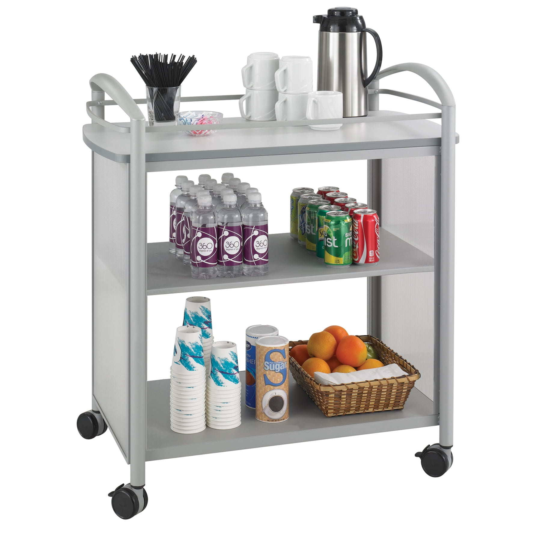 Lot of 3 Hospitality Impromptu Mobile Beverage Cart With Steel Frame