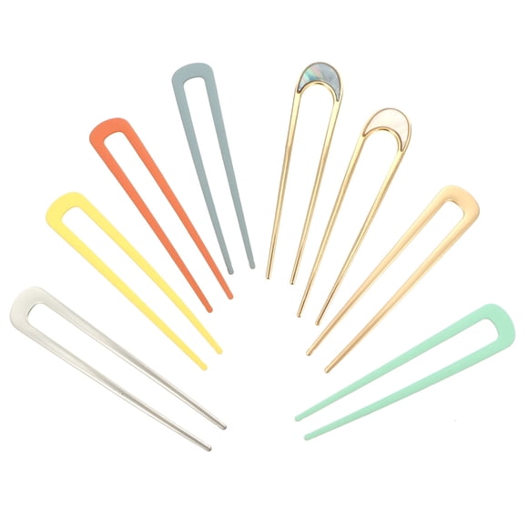UPOUART 8Ud Stylish Metal Hairpins U Shape Hair Fork Stick Assorted Color for Party Wear