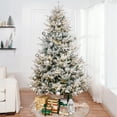 thumbnail image 2 of Ginebra Snow Flocked Christmas Tree Prelit, Realistic Snowy Frosted Christmas Tree with Lights by Naomi Home-Color:Snow Flocked,Height:7.5ft, 2 of 10