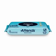 Attends Washcloths No-Rinse Disposable Cleansing Wipes for Incontinence, 7.8x11.8, Hypoallergenic Alcohol-Free with Aloe, Scented, 576ct Case