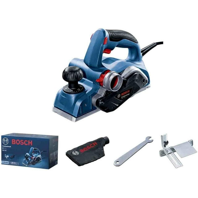 Cepillo Electrico Gho 700 + Soporte Guia + Bolsa Polvo Bosch azul BOSCH GHO 700 para Trabajos profesionales en carpintería