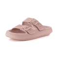 thumbnail image 6 of Cushionaire Fame Pillow Recovery Sandals for Women, Adjustable Double Buckle Waterproof EVA Cloud Slides for Women, 6 of 19