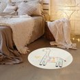 thumbnail image 4 of 36-Inch Round Non-Slip Animal Print Rug for Living Room, Bedroom, Nursery Coffee Table Mat Soft Faux Fur Floor Decor, 4 of 5
