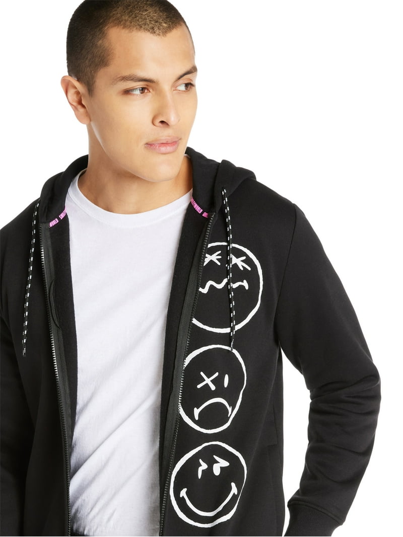 SmileyWorld men's Graphic Print Hoodie, Zip Closure - Walmart.com