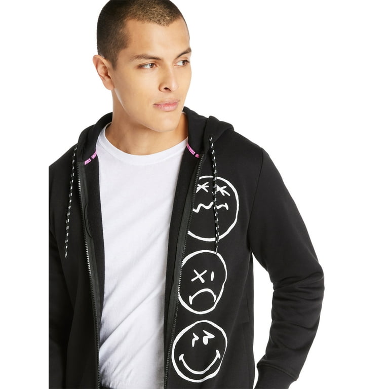SmileyWorld Men s Graphic Print Hoodie with Long Sleeves Sizes XS 3XL Walmart