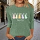thumbnail image 2 of Camiseta de Cuello Redondo Impresa Casual de Manga 3/4 de Mujer Y Blusas, Tops de Moda de Otoño E Invierno, 2 of 7