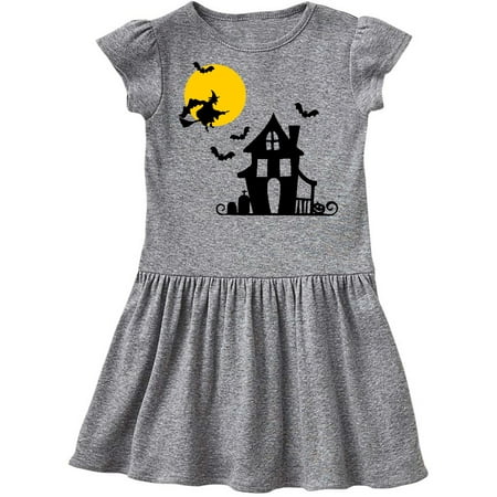 

Inktastic Halloween Haunted House Witch and Bats Gift Toddler Girl Dress
